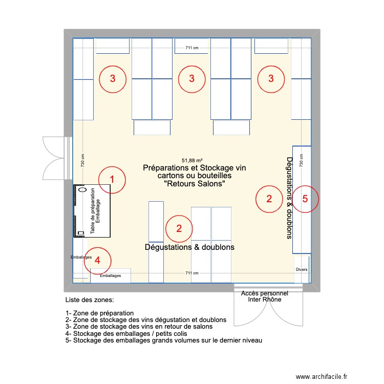 Zone B. Plan de 0 pièce et 0 m2