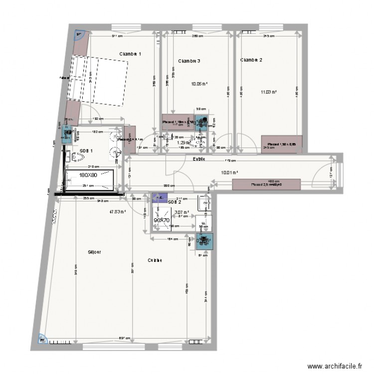 Plan appartement au 05 02 17. Plan de 0 pièce et 0 m2