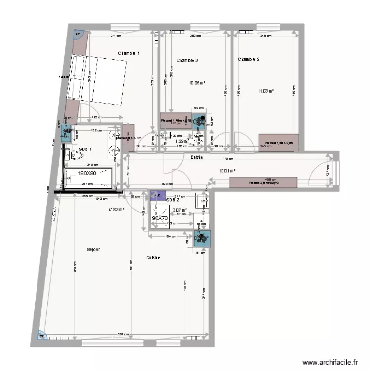 Plan appartement au 05 02 17. Plan de 