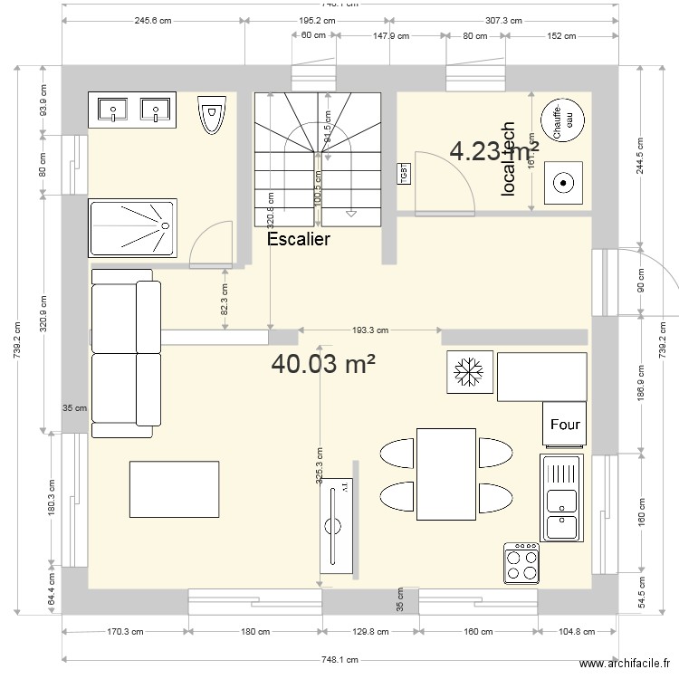 plan carré etage. Plan de 0 pièce et 0 m2