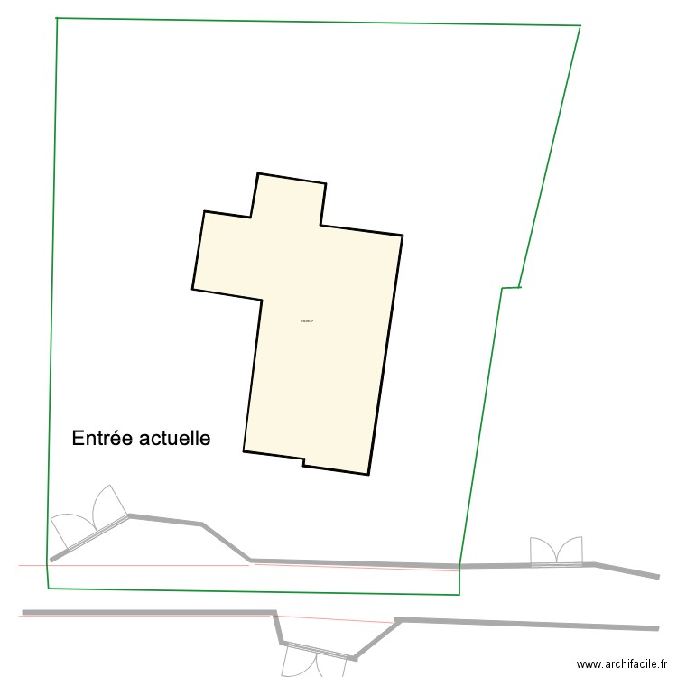 Entrée actuelle. Plan de 1 pièce et 131 m2