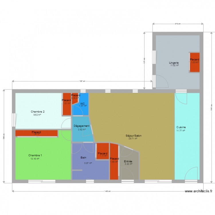 plan surface couleur. Plan de 0 pièce et 0 m2