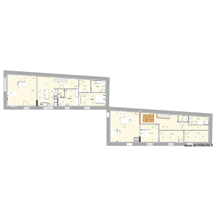 maison saint-savin. Plan de 16 pièces et 216 m2