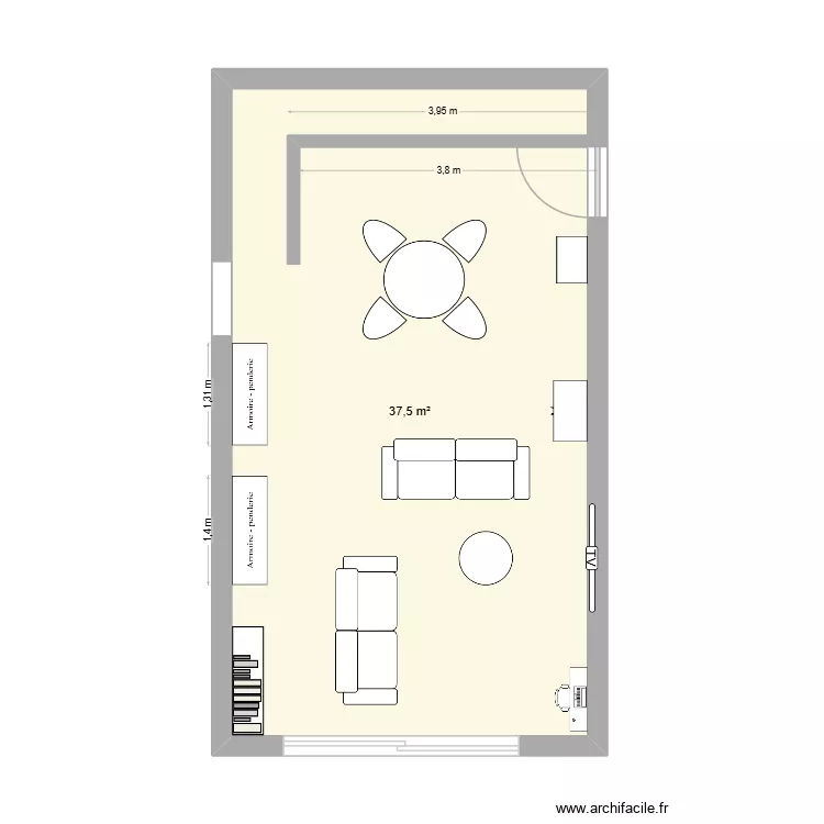 le moulin1. Plan de 1  et 38 m²