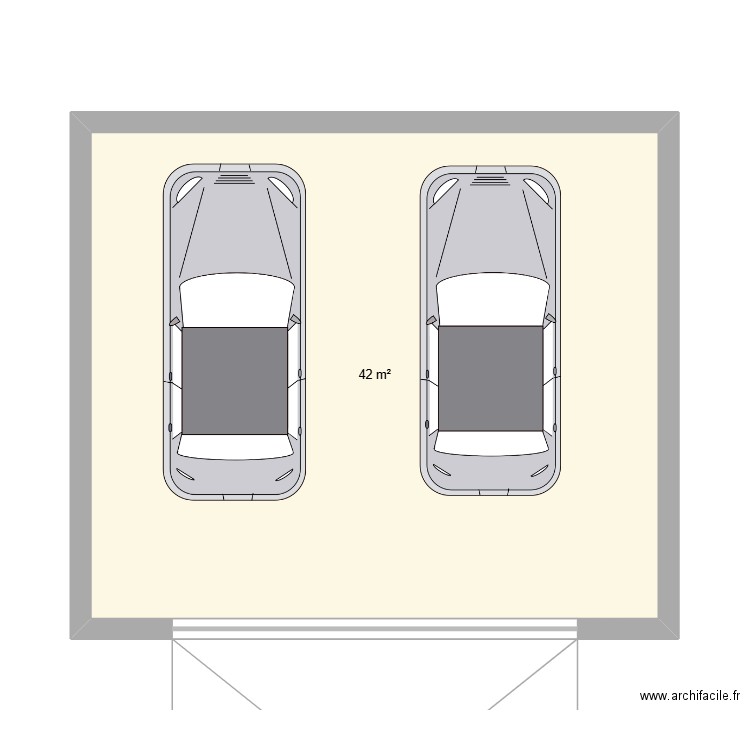 Garage. Plan de 1 pièce et 42 m2