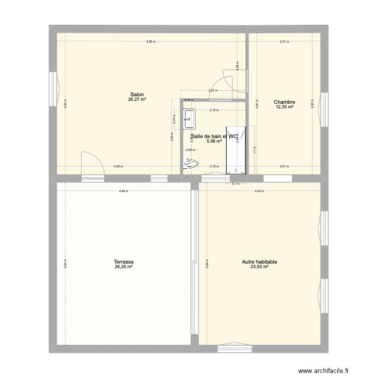 SAUSSET PAPA. Plan de 5 pièces et 94 m2