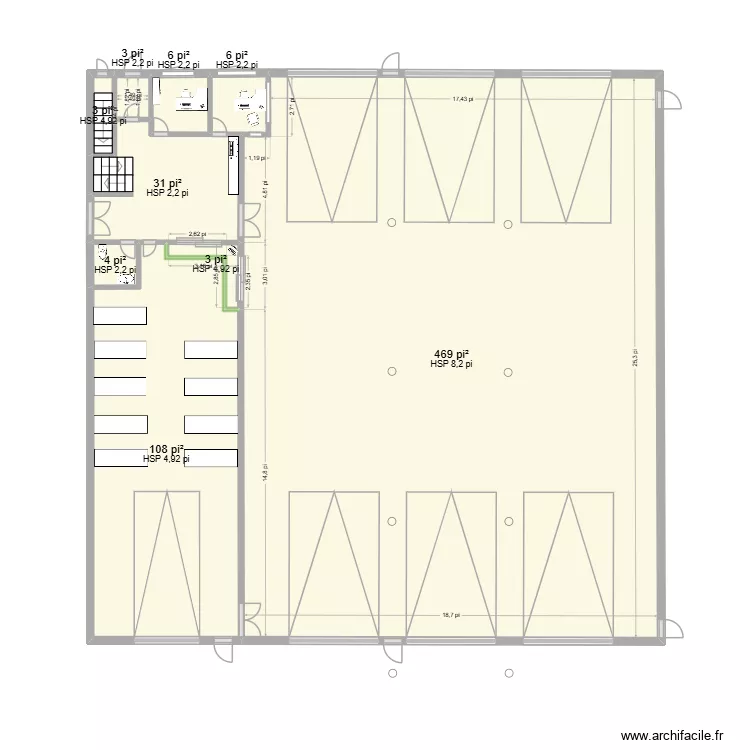 garage bilodeau. Plan de 9  et 59 m²