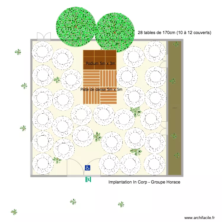 Pavillon des Oliviers implantation Groupe Horace. Plan de 