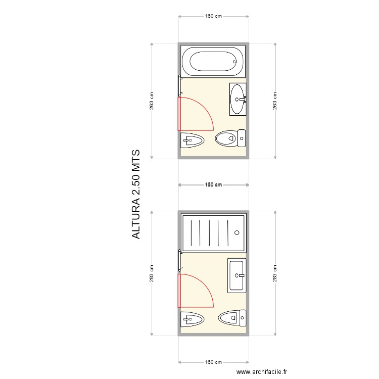 MIGUEL ANGEL AMBEL BAÑO. Plan de 2 pièces et 8 m2