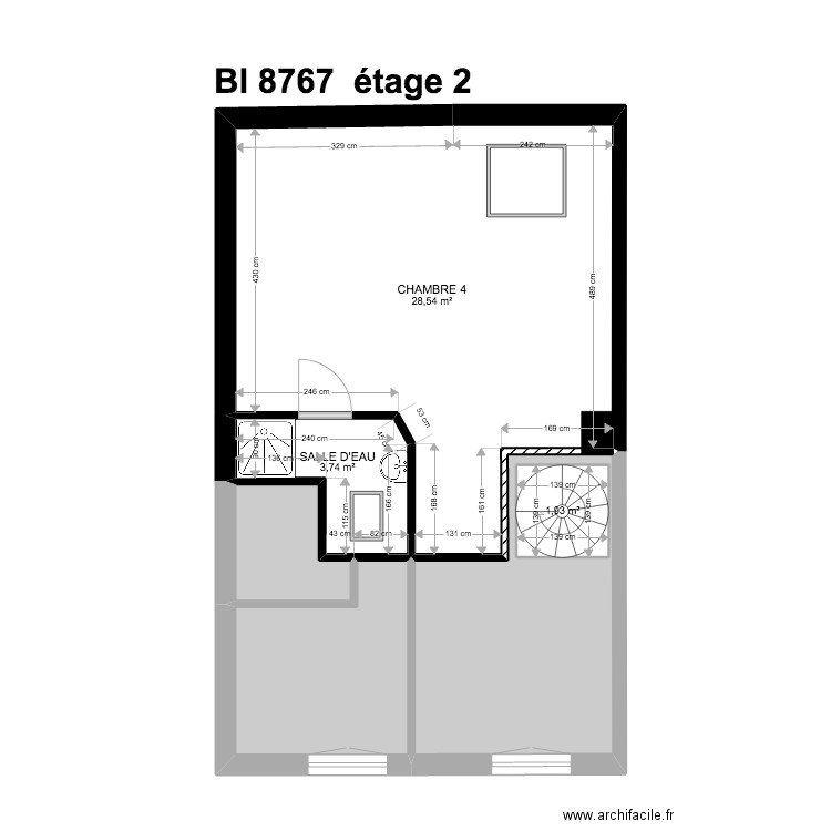 BI 8767. Plan de 23 pièces et 232 m2