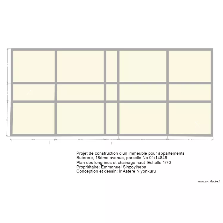 musalac longrines et chainage haut. Plan de 