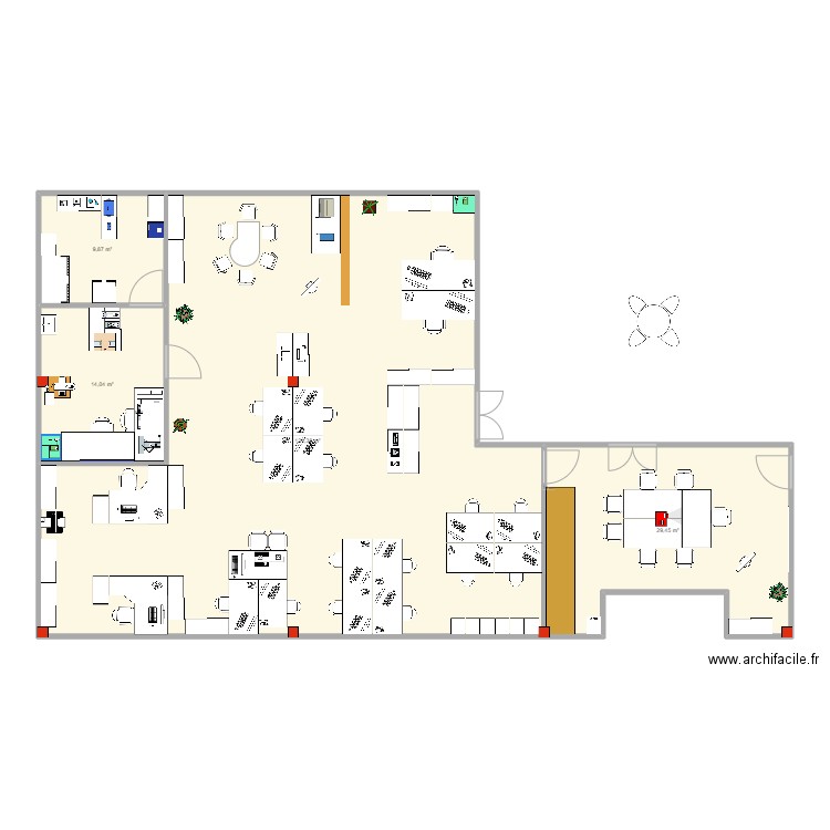 Ecole LVMH - Layout - V.2. Plan de 4 pièces et 178 m2