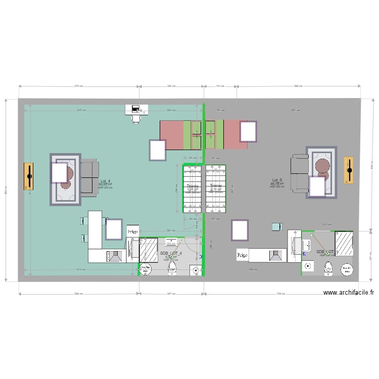 Projet Surduval_Projeté. Plan de 28 pièces et 346 m2