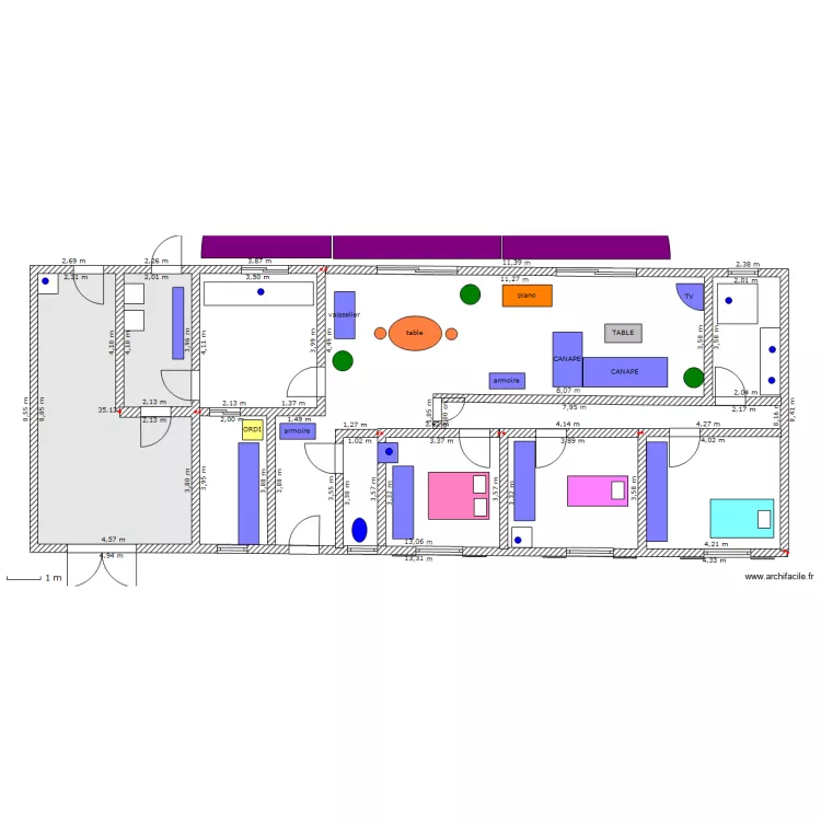 maison en longueur. Plan de maison en longueur. Plan de