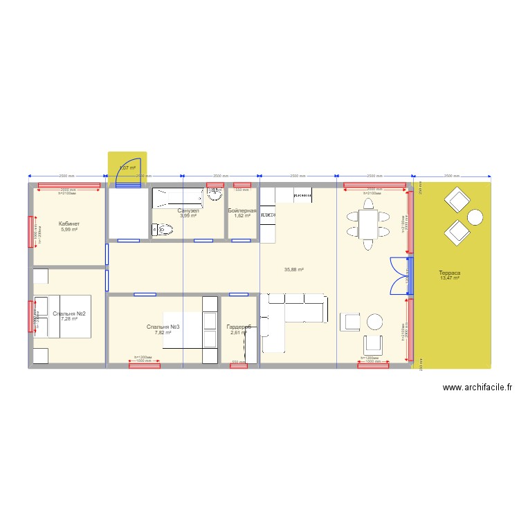 75 4 Калужка. Plan de 0 pièce et 0 m2