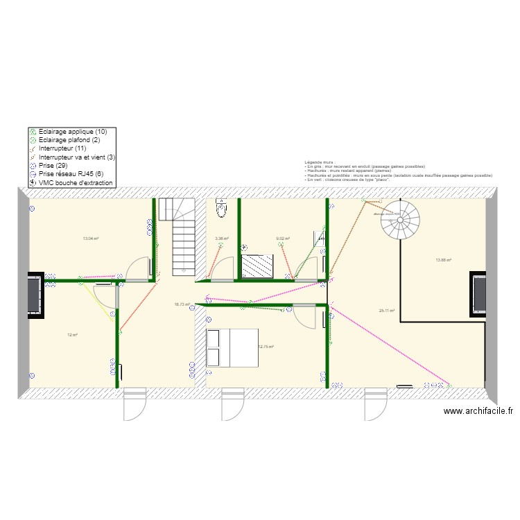 etage. Plan de 0 pièce et 0 m2