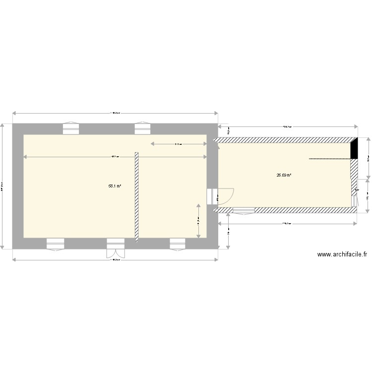 Plan étage viérge 2. Plan de 0 pièce et 0 m2