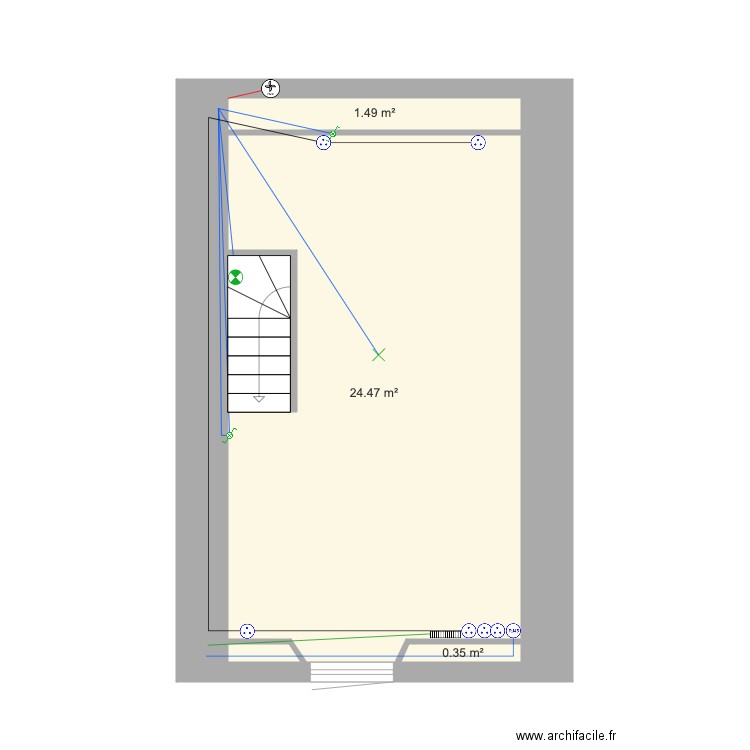 Le Rozel Chambre 2e étage électricité. Plan de 0 pièce et 0 m2