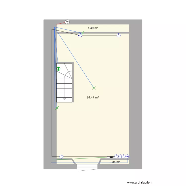 Le Rozel Chambre 2e &eacute;tage &eacute;lectricit&eacute;. Plan de 