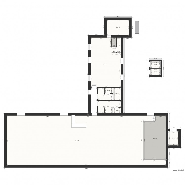 Salle La Vacquerie. Plan de 14 pièces et 348 m2