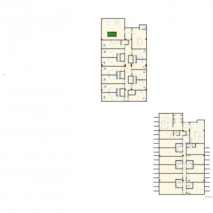 75 Chevalier. Plan de 51 pièces et 545 m2