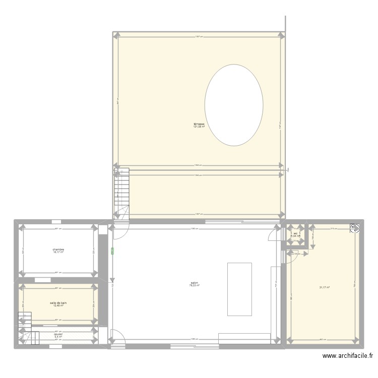 maison. Plan de 7 pièces et 266 m2