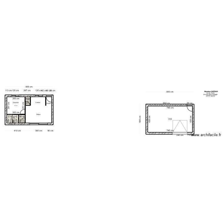 OUERGHI Garage bon. Plan de 6 pièces et 64 m2