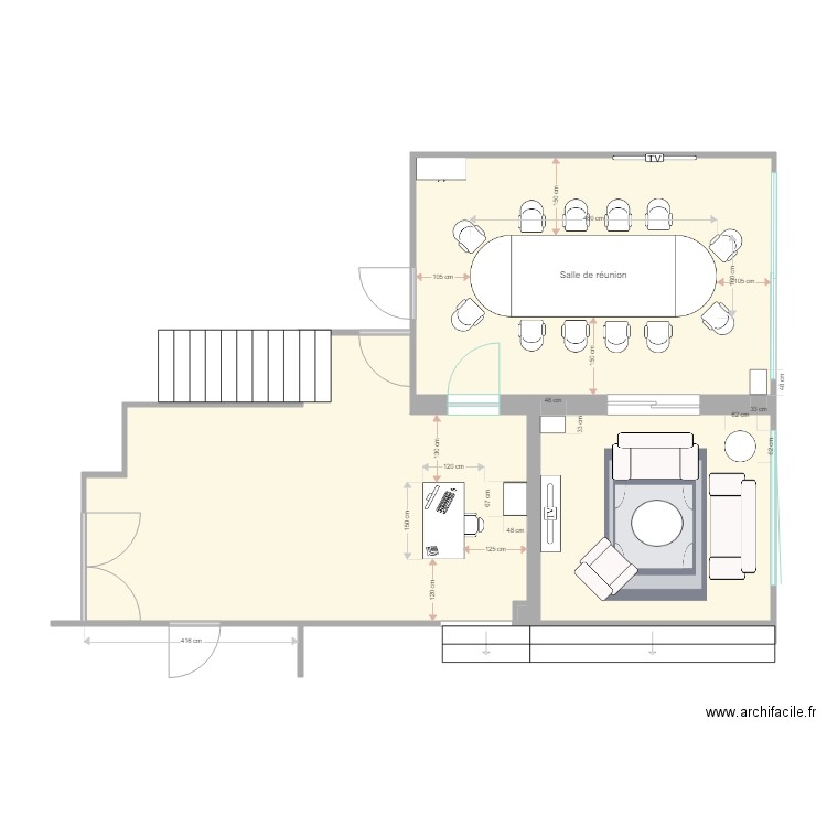 Accueil et réunion. Plan de 0 pièce et 0 m2