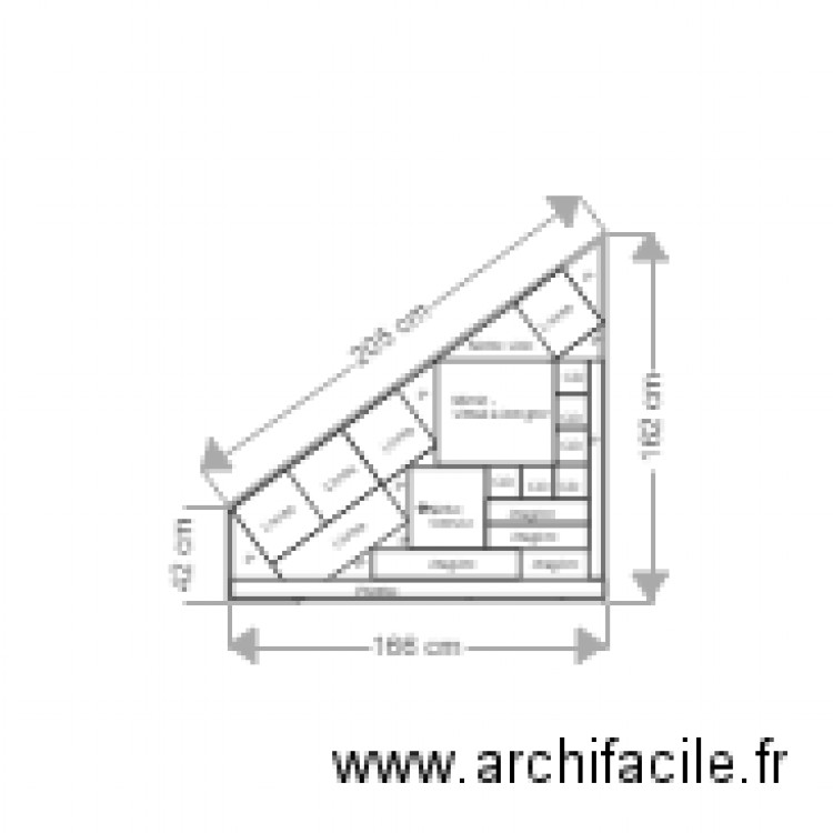 Meuble sous escalier V2. Plan de 0 pièce et 0 m2