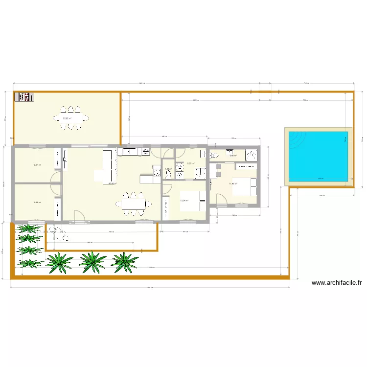 Plan a&eacute;rien maison. Plan de 
