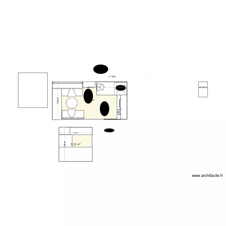 plan1. Plan de 2  et 12 m²