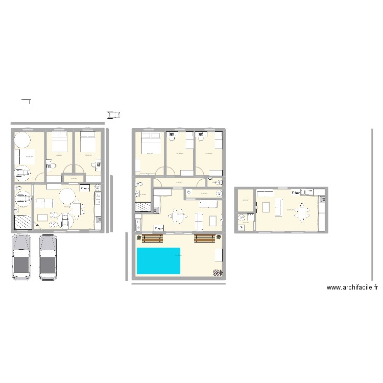 Plan Local 2. Plan de 18 pièces et 198 m2