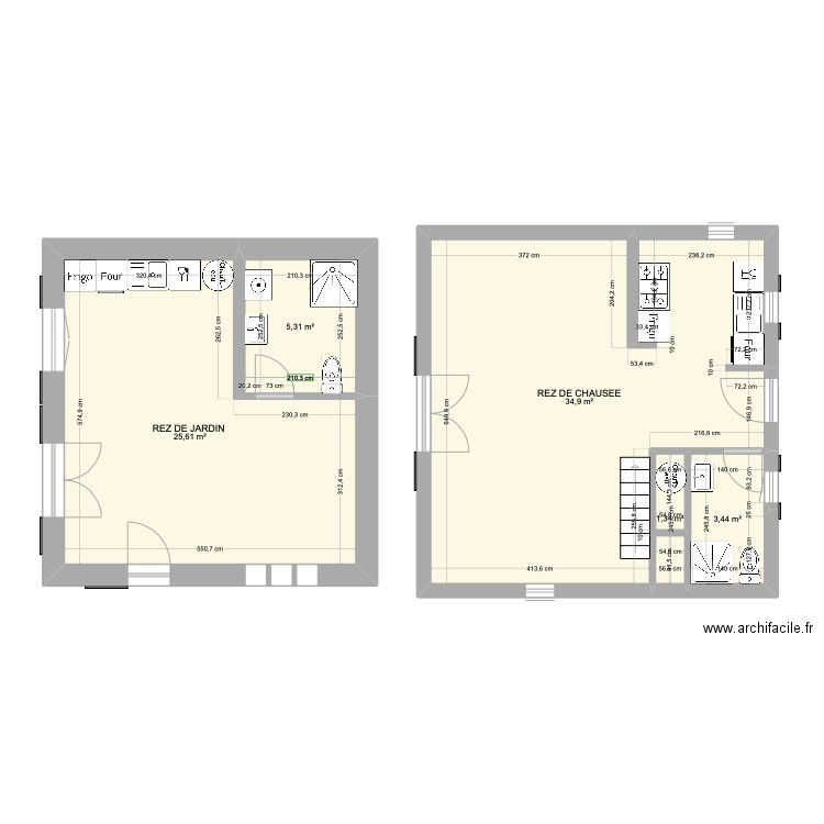 LAQUET EST. Plan de 5 pièces et 71 m2