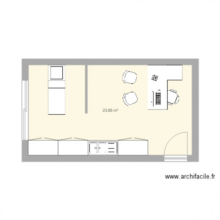 bureau eloi 2. Plan de 1 pièce et 24 m2