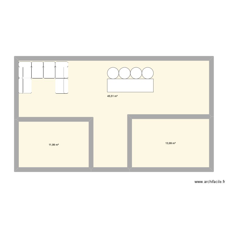maison 2. Plan de 3 pièces et 71 m2
