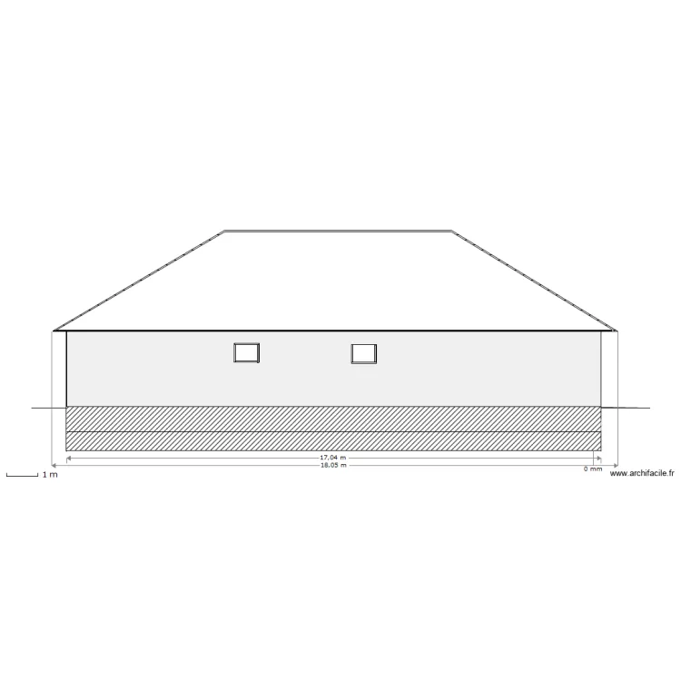facade Ouest. Plan de 