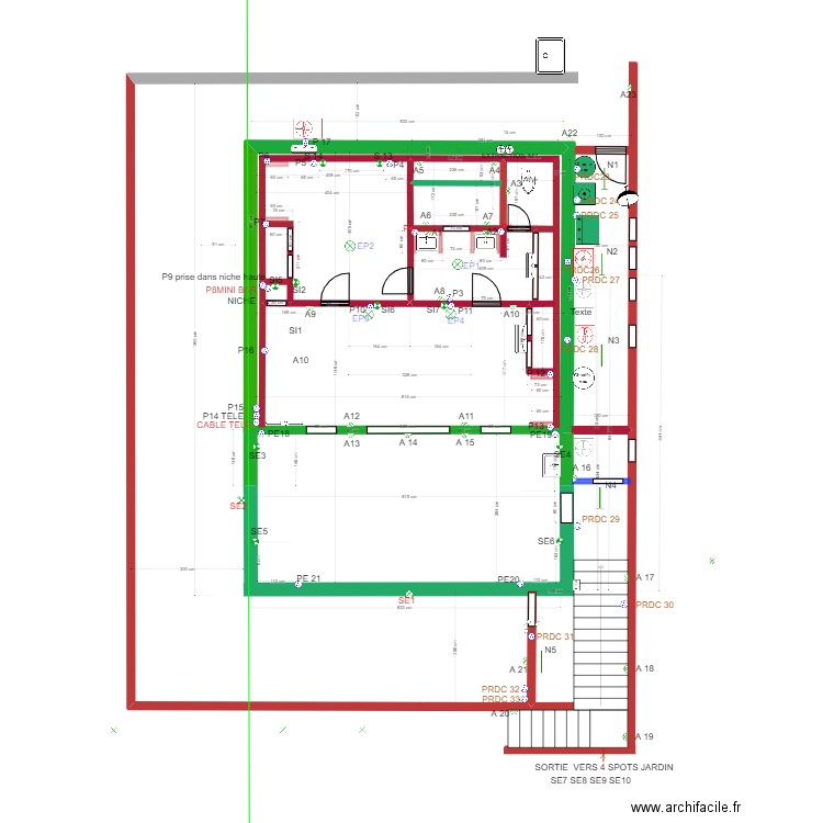 Modification Maison carrelage 8. Plan de 0 pièce et 0 m2