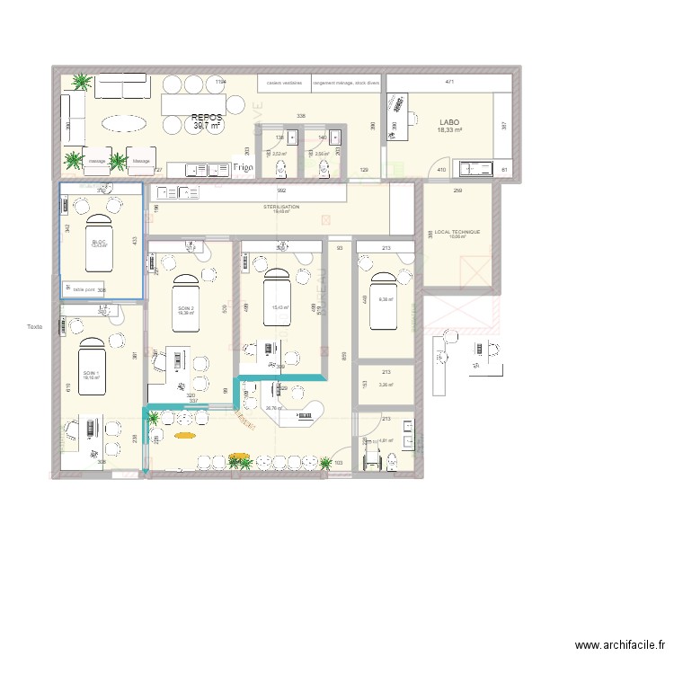 bigcab2. Plan de 14 pièces et 204 m2