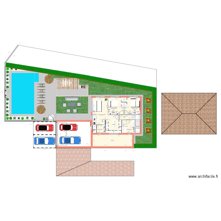 Gignac - ETAGE - débord toit 30. Plan de 8 pièces et 100 m2