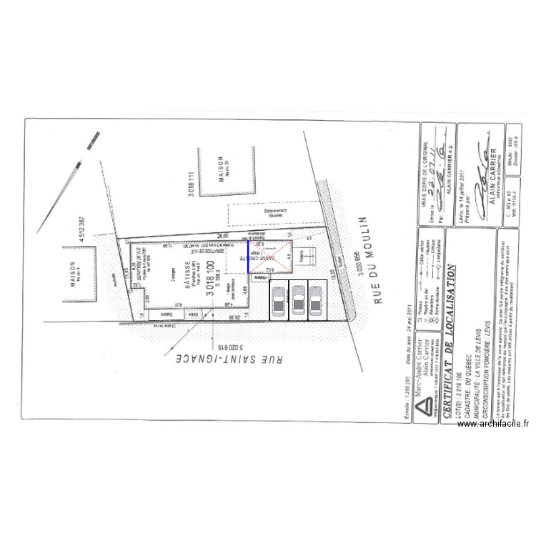 4 St Ignace en 3 log partie avant démolie. Plan de 0 pièce et 0 m2