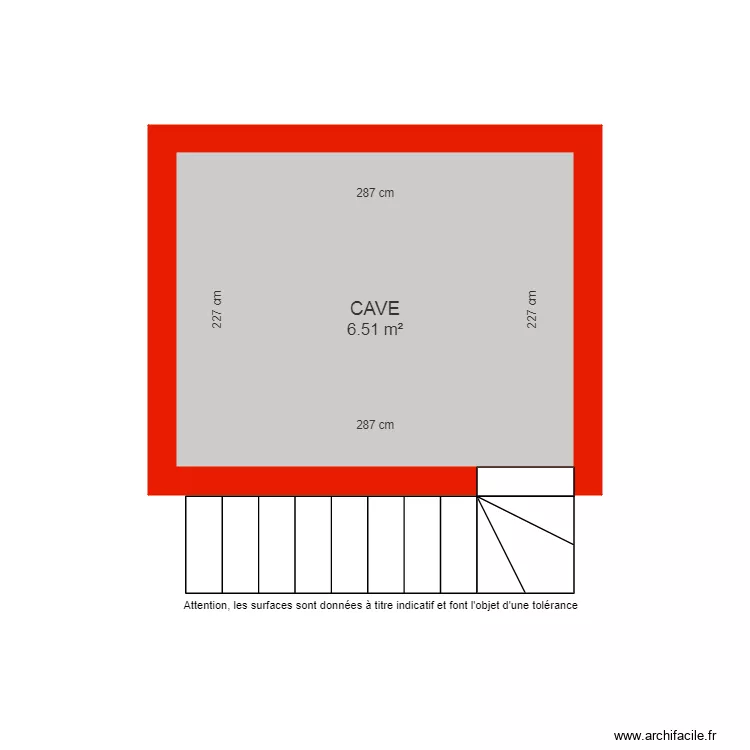 BI 6368 Cave c&ocirc;t&eacute;e. Plan de 