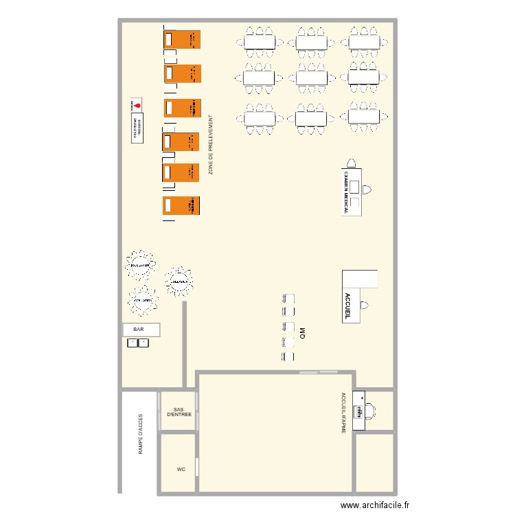IFAPME. Plan de 5 pièces et 290 m2