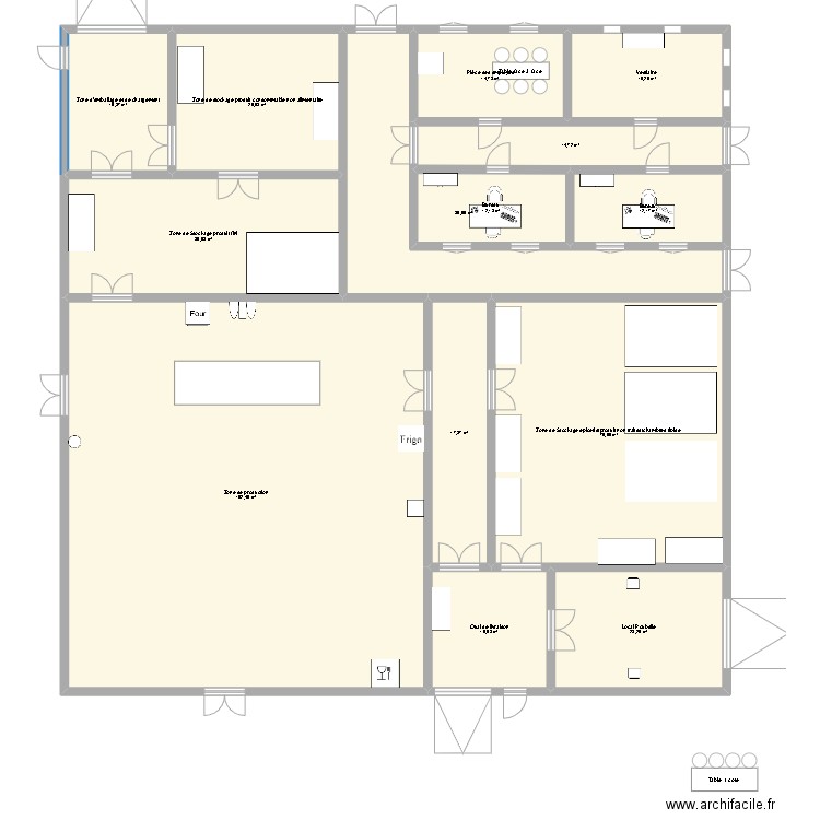Locale de production traiteur. Plan de 0 pièce et 0 m2