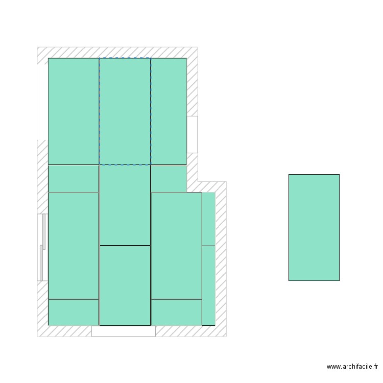 Calepinage Salle à manger. Plan de 1 pièce et 22 m2