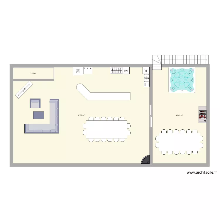 salon haut lartiguette. Plan de 3  et 146 m²