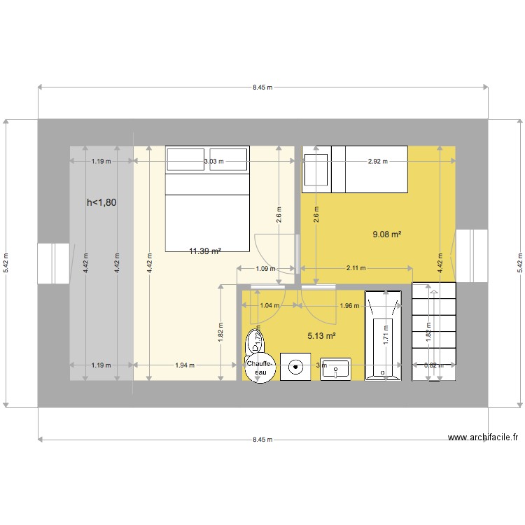 dongeron étage. Plan de 0 pièce et 0 m2