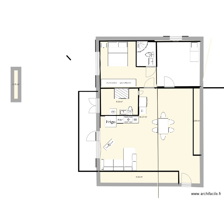 appartement 80m24. Plan de 0 pièce et 0 m2