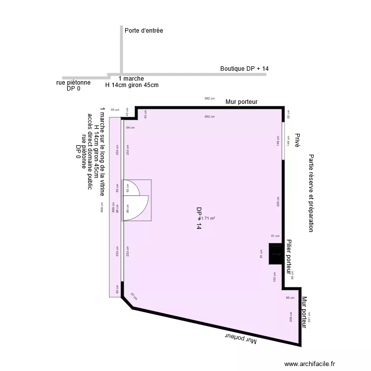 LA FABRIQUE Godet Lu&ccedil;on AVANT TRAVAUX. Plan de 