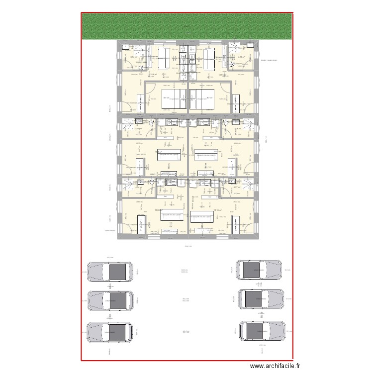 NASS LO. Plan de 14 pièces et 153 m2