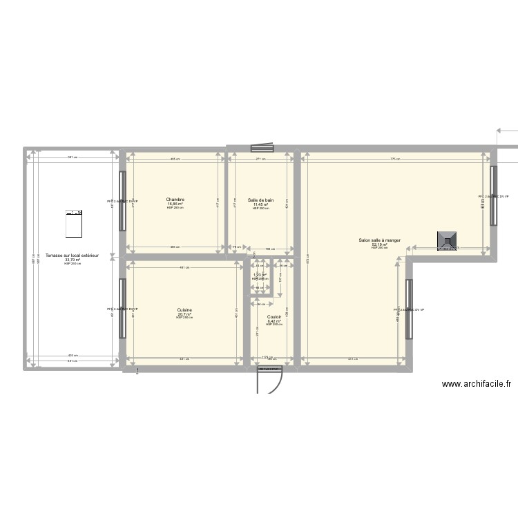 Larsonneur. Plan de 7 pièces et 143 m2